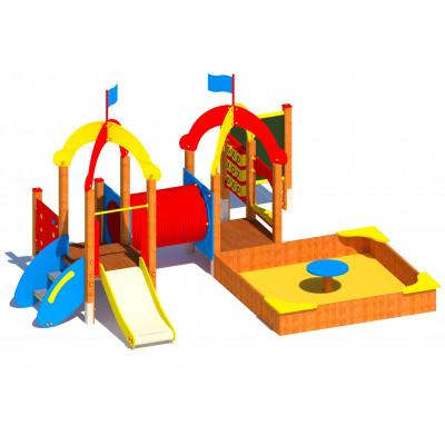 Plac zabaw dla małych dzieci KOLOROWE PRZEDSZKOLE PR - drewno klejone