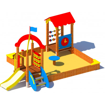Plac zabaw dla małych dzieci WESOŁA KRAINA PR - drewno klejone