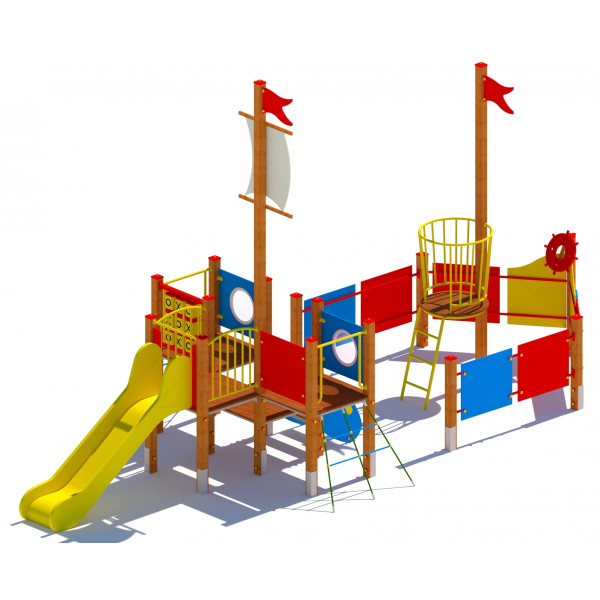 Plac zabaw dla dzieci STATEK MEWA PR - drewno klejone 