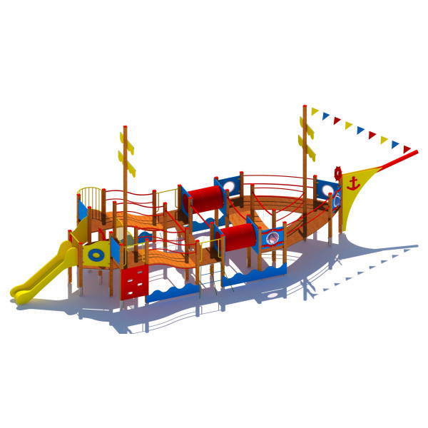 Plac zabaw dla dzieci STATEK ALBATROS PR - drewno klejone
